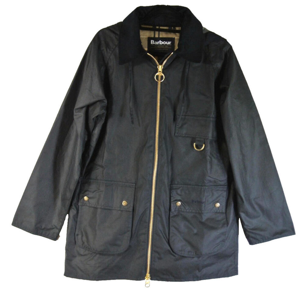 NEW Barbour Highclere wax Hooded jacket in Black Size US 4, UK 8  #WAX314